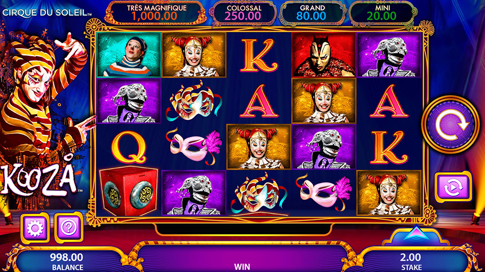 Cirque du soleil kooza slots play kooza slot machine for free slots madness